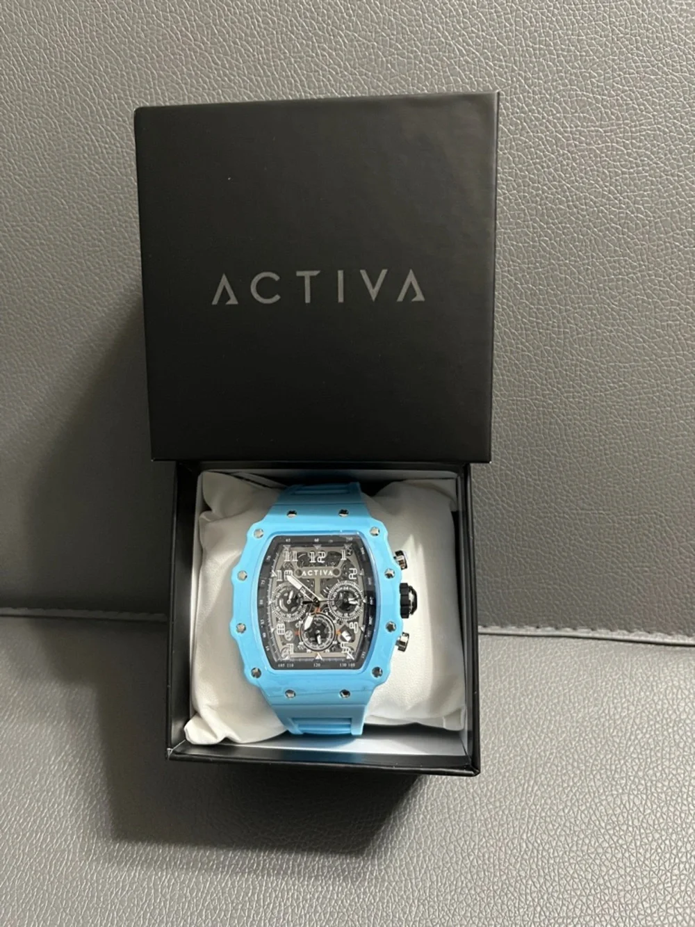 Activa Men's Watch w/ Skeleton Dial - 44.3mm, Blue ACW 2305-019